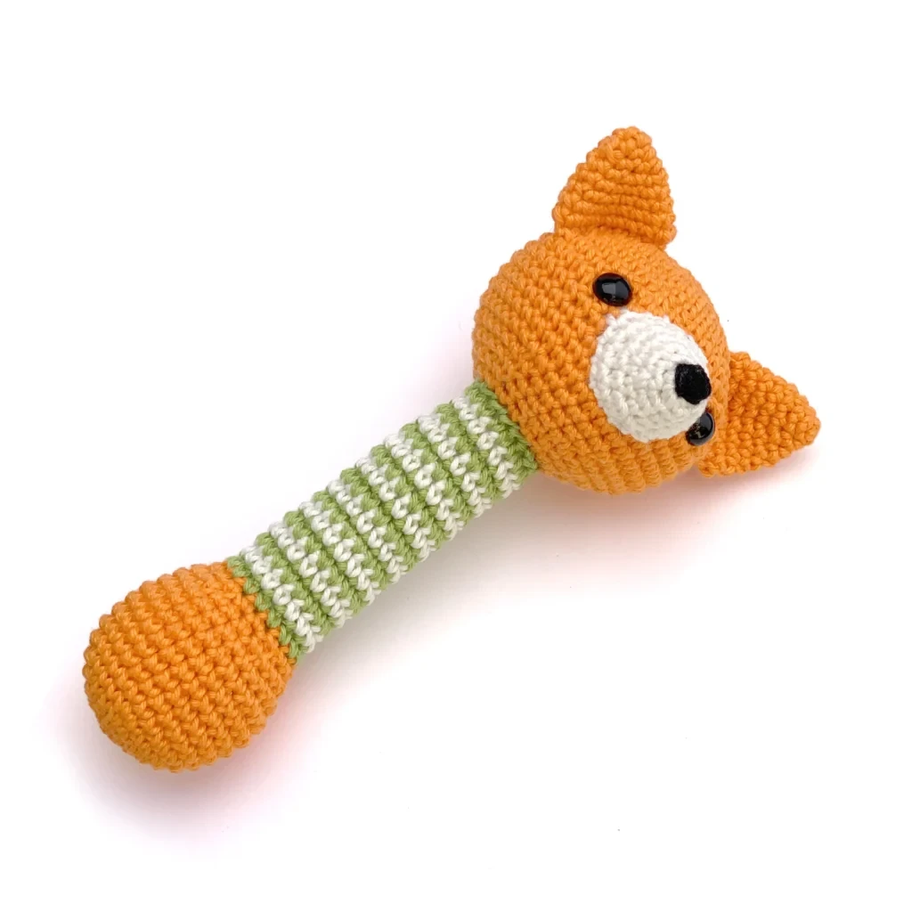 free fox baby rattle crochet pattern